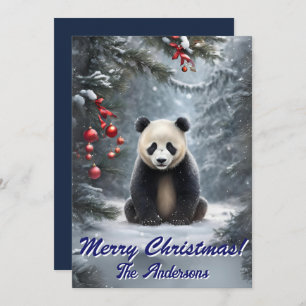 Christmas 2 panda, Happy Holidays, Christmas card