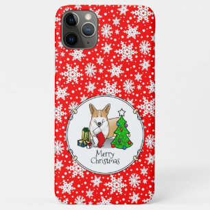 Christmas 2 Pembroke Welsh Corgi (red 1) Tree Cute Case-Mate iPhone Case