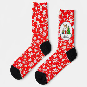 Christmas 2 Pembroke Welsh Corgi (red 1) Tree Cute Socks