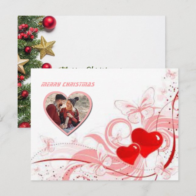 Christmas 2 photos postcard (Front/Back)