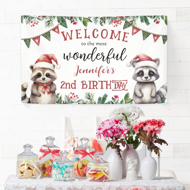 Christmas 2nd Birthday Woodland Winter Party Banner (Creator Uploaded)