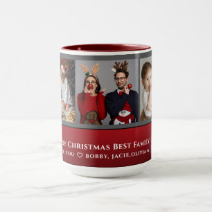 Christmas 3-Photo Collage Unique Family Keepsake Mug