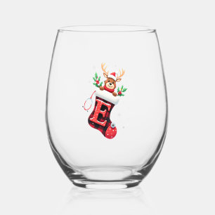 Christmas (3) stemless wine glass