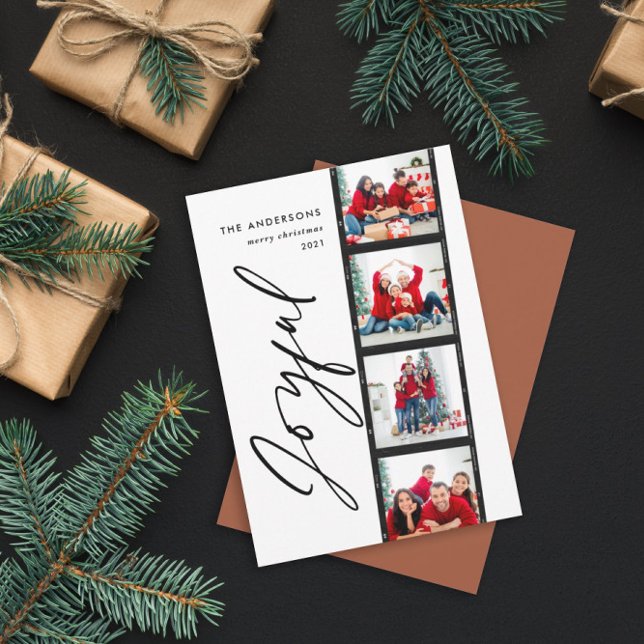 Christmas  4 photo collage typography modern rust (Creator Uploaded)