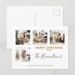 Christmas 4 Photo Personalised Holiday Postcard