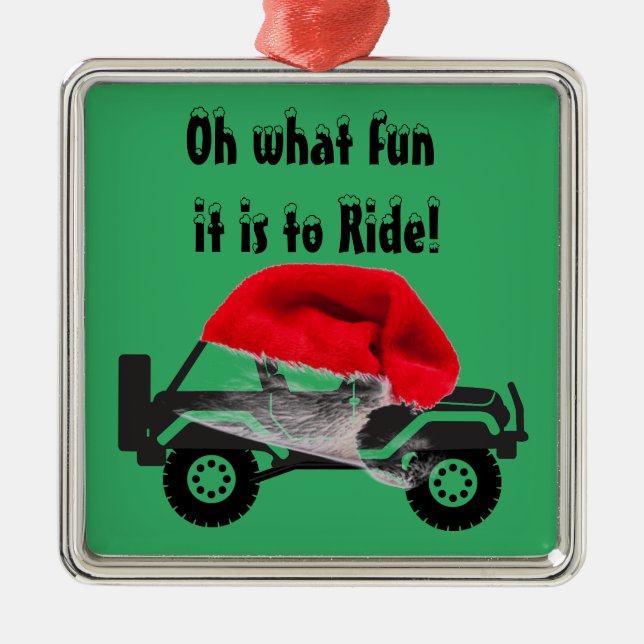 Christmas 4-Wheeler Metal Tree Decoration (Front)