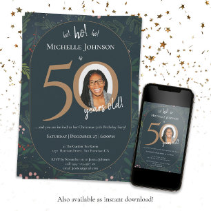 Christmas 50th Birthday Party Invitation