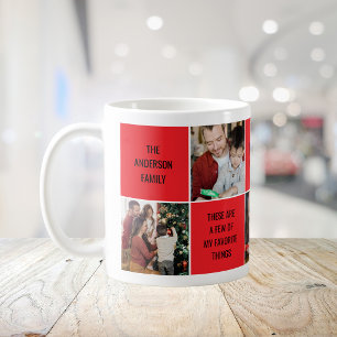 Christmas 5 Photo Collage Family Photo Holiday Coffee Mug