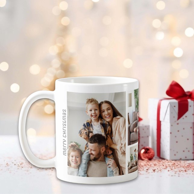 Christmas 5 Photos Collage Family Coffee Mug (Christmas 5 Photos Collage Family Coffee Mug)