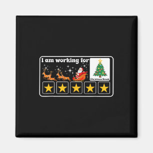 Christmas 5 Stars Xmas Tree I'm Working For Chirst Magnet