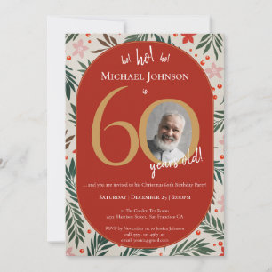 Christmas 60th Birthday  Invitation