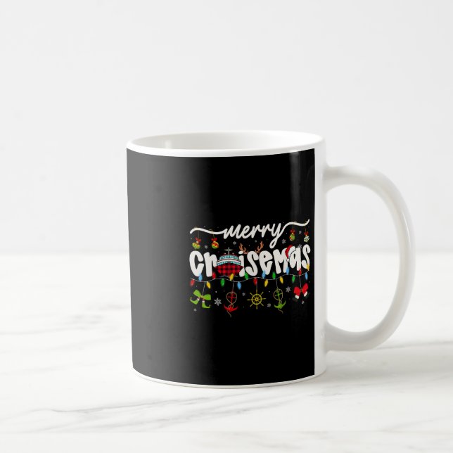 Christmas 67 Crew Brainrot Funny Candy Cane Lights Coffee Mug (Right)