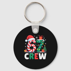 Christmas 67 Crew Brainrot Funny Candy Cane Lights Key Ring
