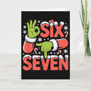 Christmas 67 Funny Meme Xmas Six Seven Santa Hand  Card