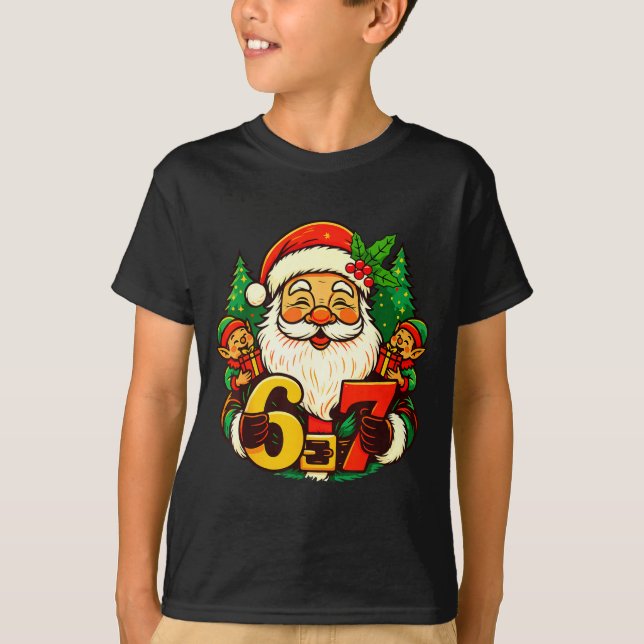 Christmas 67 Funny Xmas Santa Six Seven Meme Gen A T-Shirt (Front)