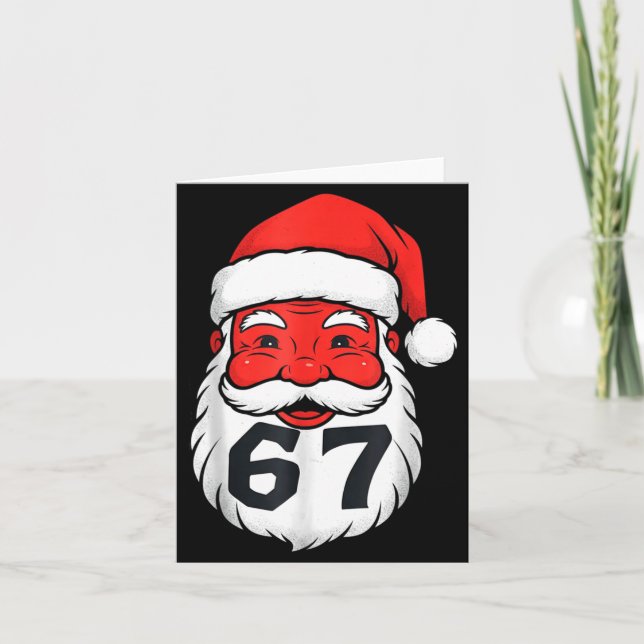Christmas 67 Meme Design Funny Six Seven Hands 6 7 Card (Front)