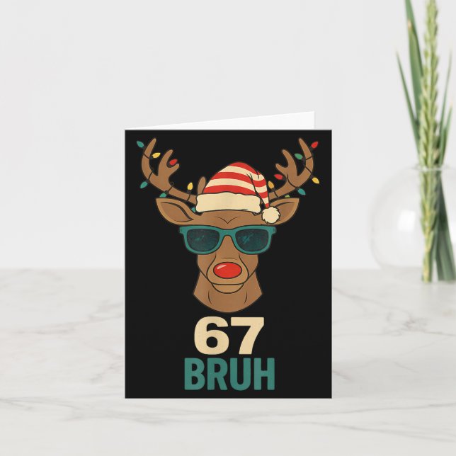 Christmas 67 Meme Design Funny Six Seven Hands 6 7 Card (Front)