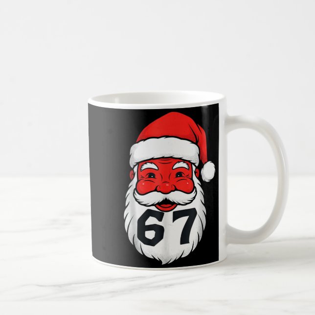 Christmas 67 Meme Design Funny Six Seven Hands 6 7 Coffee Mug (Right)
