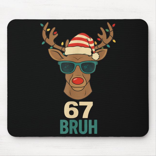 Christmas 67 Meme Design Funny Six Seven Hands 6 7 Mouse Pad (Front)