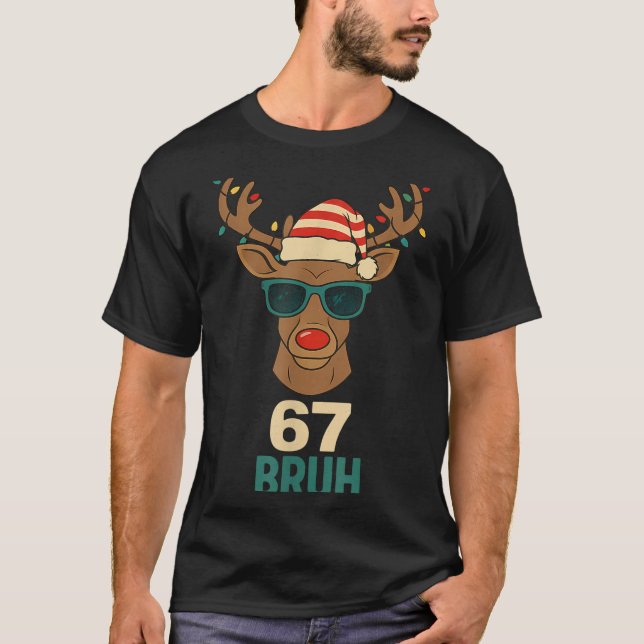 Christmas 67 Meme Design Funny Six Seven Hands 6 7 T-Shirt (Front)