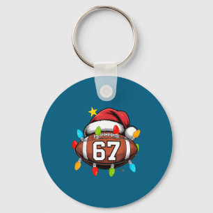 Christmas 67 Meme Football Santa Hat Funny Xmas Bo Key Ring