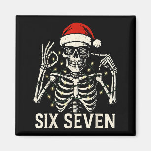 Christmas 67 Meme Skeleton With Santa Hat For Men  Magnet