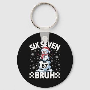 Christmas 67 Meme Soccer Snowman Bruh Funny Xmas B Key Ring