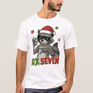 Christmas 67 Racoon Tee Six Seven Meme Holiday
