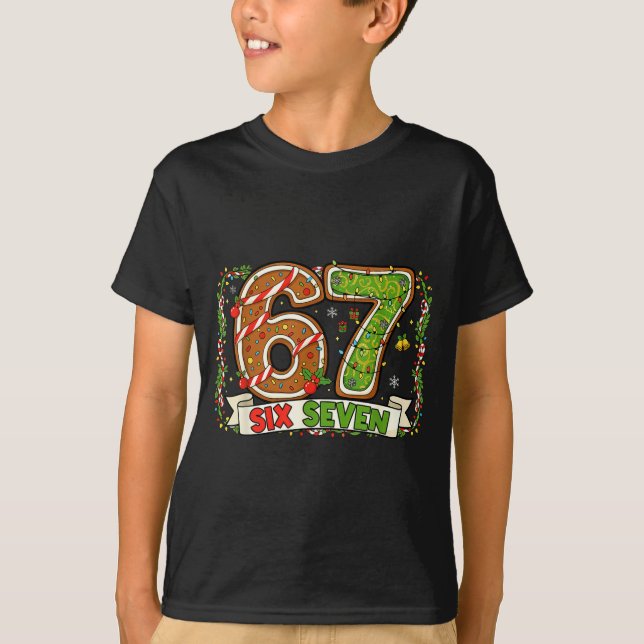 Christmas 67 Xmas Gen Rizzmas 6 7 Santa Brainrot M T-Shirt (Front)