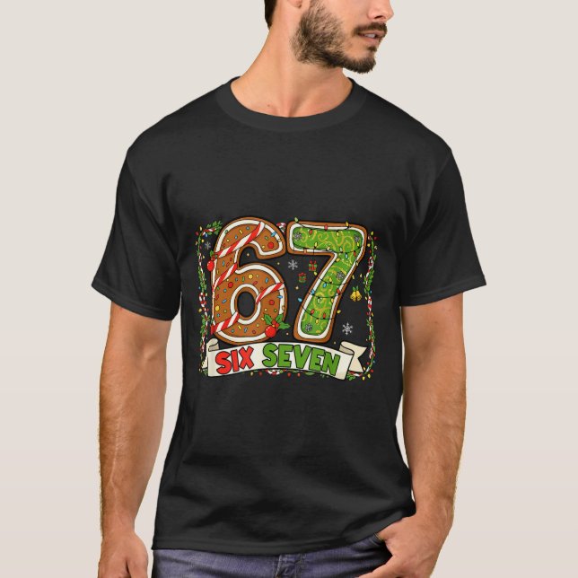 Christmas 67 Xmas Gen Rizzmas 6 7 Santa Brainrot M T-Shirt (Front)