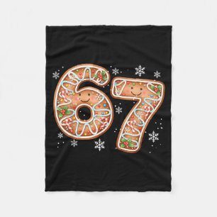 Christmas 6 7 Six Seven Funny 67 Meme Gingerbread Fleece Blanket