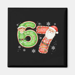 Christmas 6 7 Six Seven Funny 67 Meme Santa Claus  Magnet