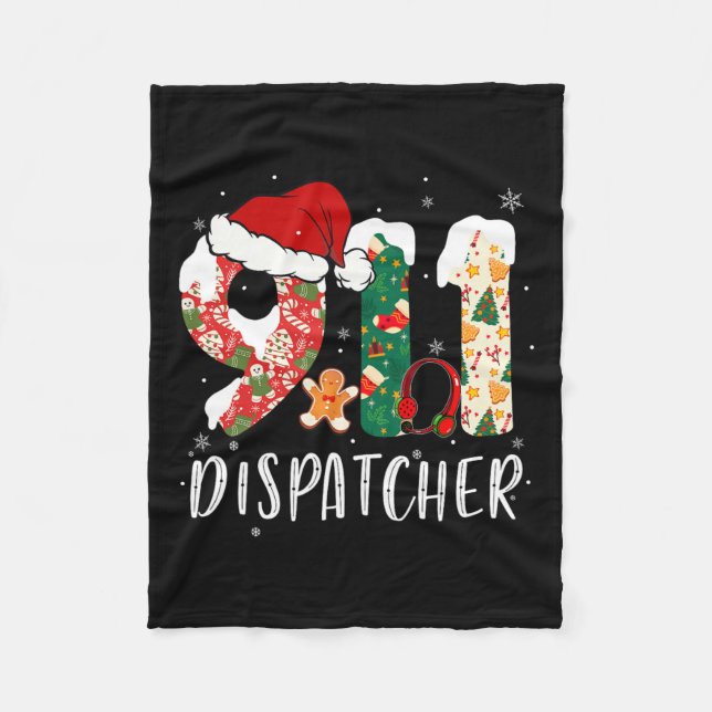 Christmas 911 Dispatcher  Fleece Blanket (Front)