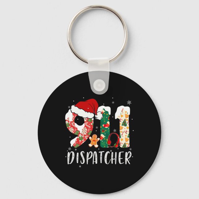Christmas 911 Dispatcher  Key Ring (Front)