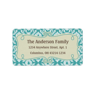Christmas 9 : Damask Design 3 Return Address Label