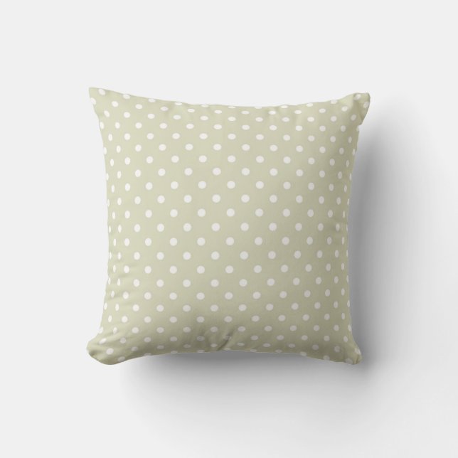 Christmas 9 : Light Green & White Polka Dot Pillow (Front)