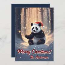 Christmas 9 panda, Happy Holidays, Christmas card