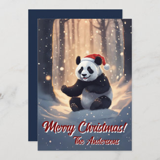 Christmas 9 panda, Happy Holidays, Christmas card