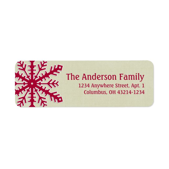 Christmas 9 : Snowflake 4b Return Address Labels (Front)