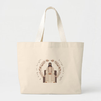 Christmas | A King So Bright | Jesus | Neutrals Large Tote Bag