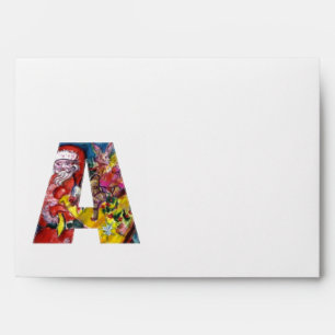 CHRISTMAS A LETTER / SANTA CLAUS WITH GIFTS ENVELOPE