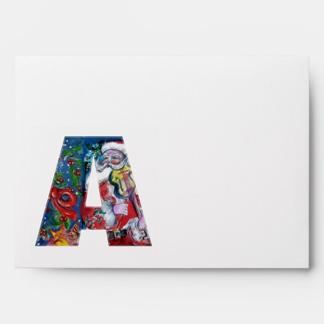 CHRISTMAS A LETTER /SANTA  CLAUS WITH VIOLIN ENVELOPE (Front)
