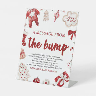 Christmas A Message From The Bump Baby Shower Sign