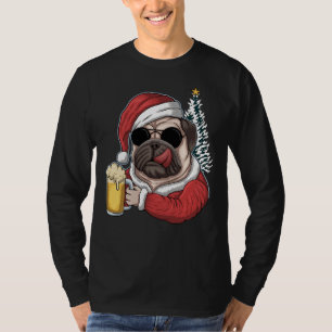 Christmas A Pitbull Dog Santa Hat T-Shirt