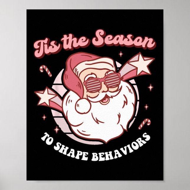 Christmas Aba Behaviour Therapy Retro Technician S Poster (Front)