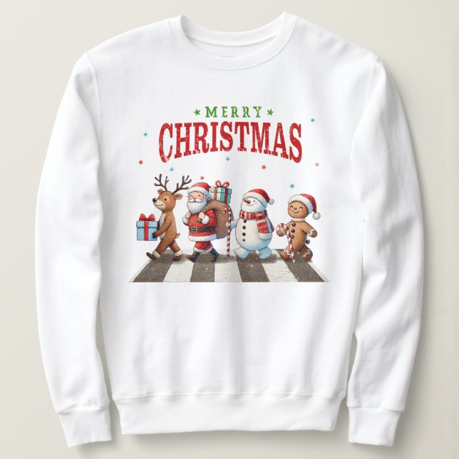 Christmas Abbey Road  Sweatshirt (Design Front)