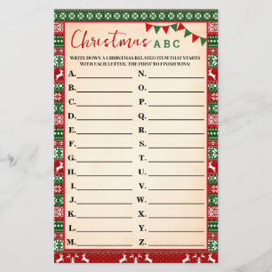 Christmas ABC Game Ugly Sweater Card