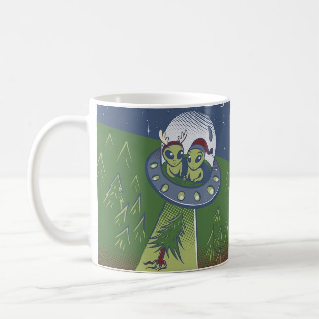 Christmas abduction coffee mug (Left)