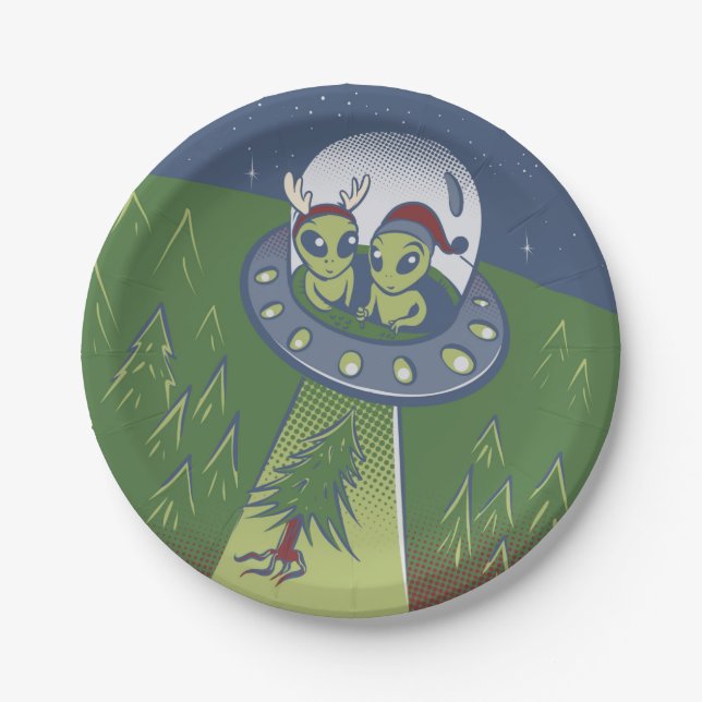 Christmas abduction paper plate (Front)