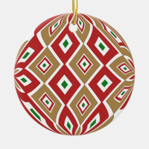 Christmas abstract and stripes   two designs ceramic tree decoration